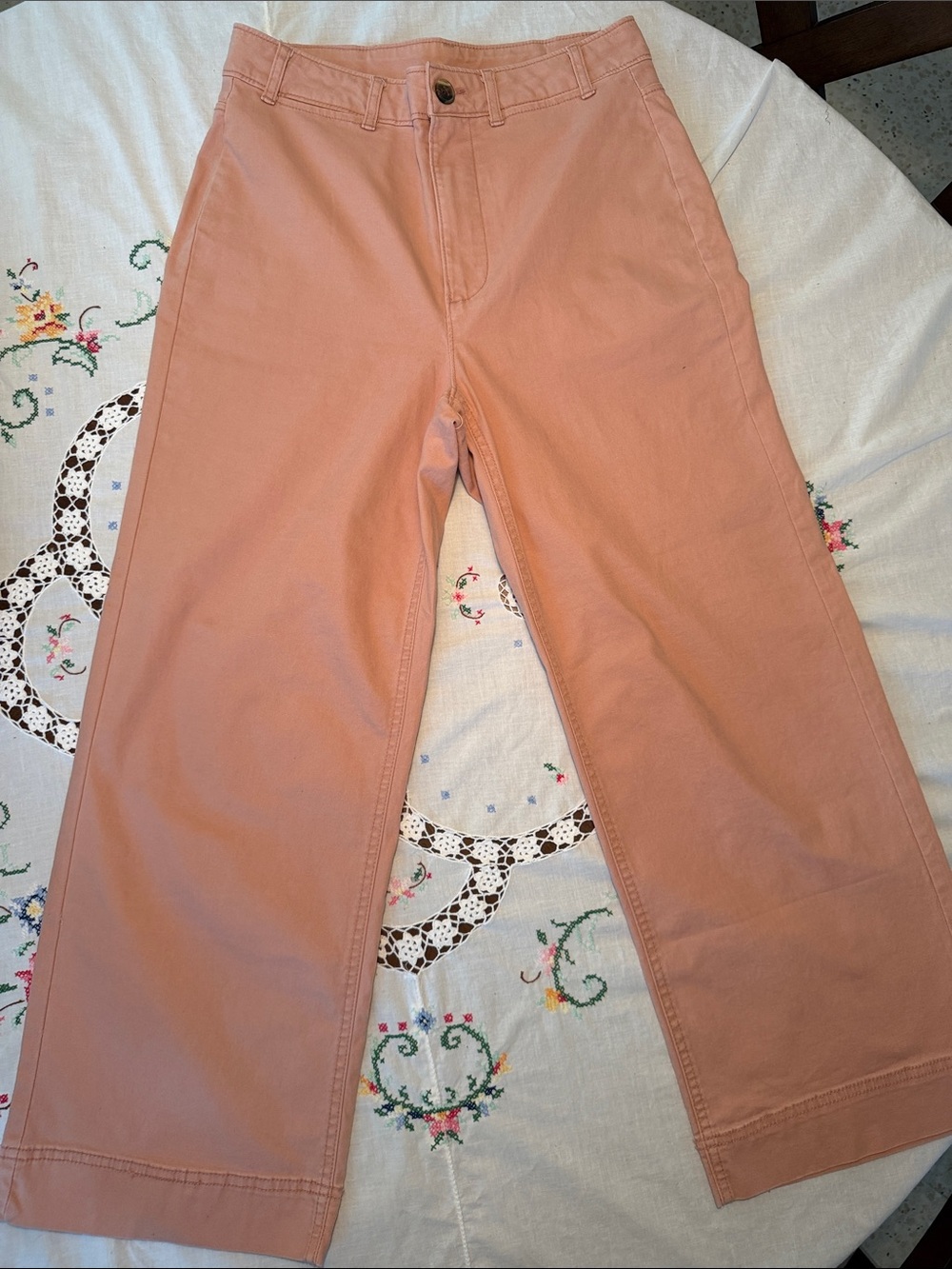 Old Navy Wide Leg Peach Cotton Pants